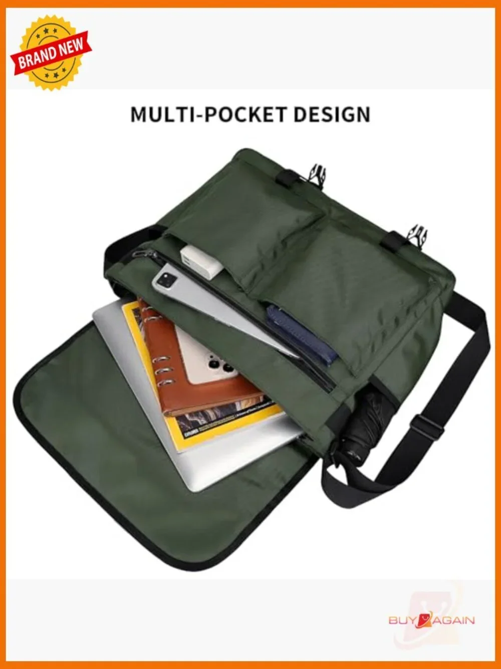 Large Lightweight Nylon Messenger Bag for Men Crossbody Laptop Satchel